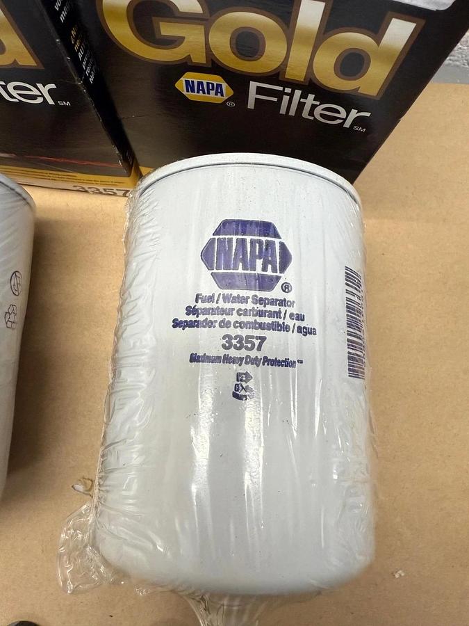 Used NAPA 3357 GOLD Filter, Fuel/Water Separator, Max Heavy Duty Protection, Lot of 2