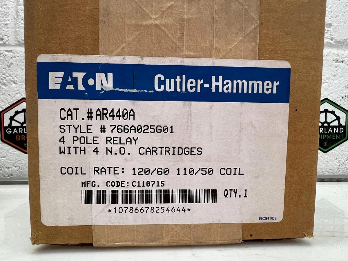 Used Eaton AR440A 4 Pole Relay w/ 4 N.O. Cartridges