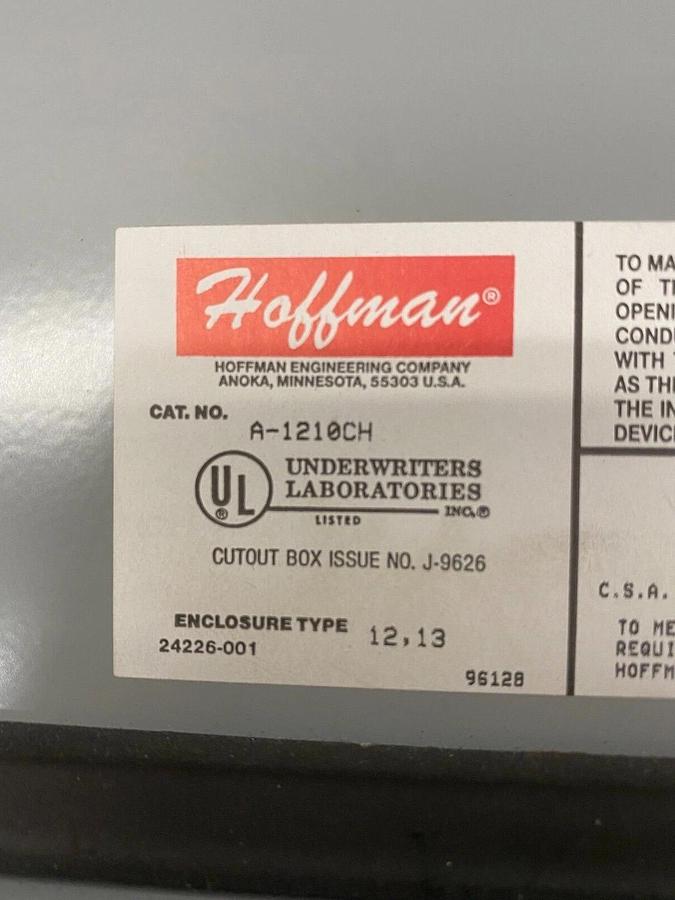 Used Hoffman A-1210CH Enclosure
