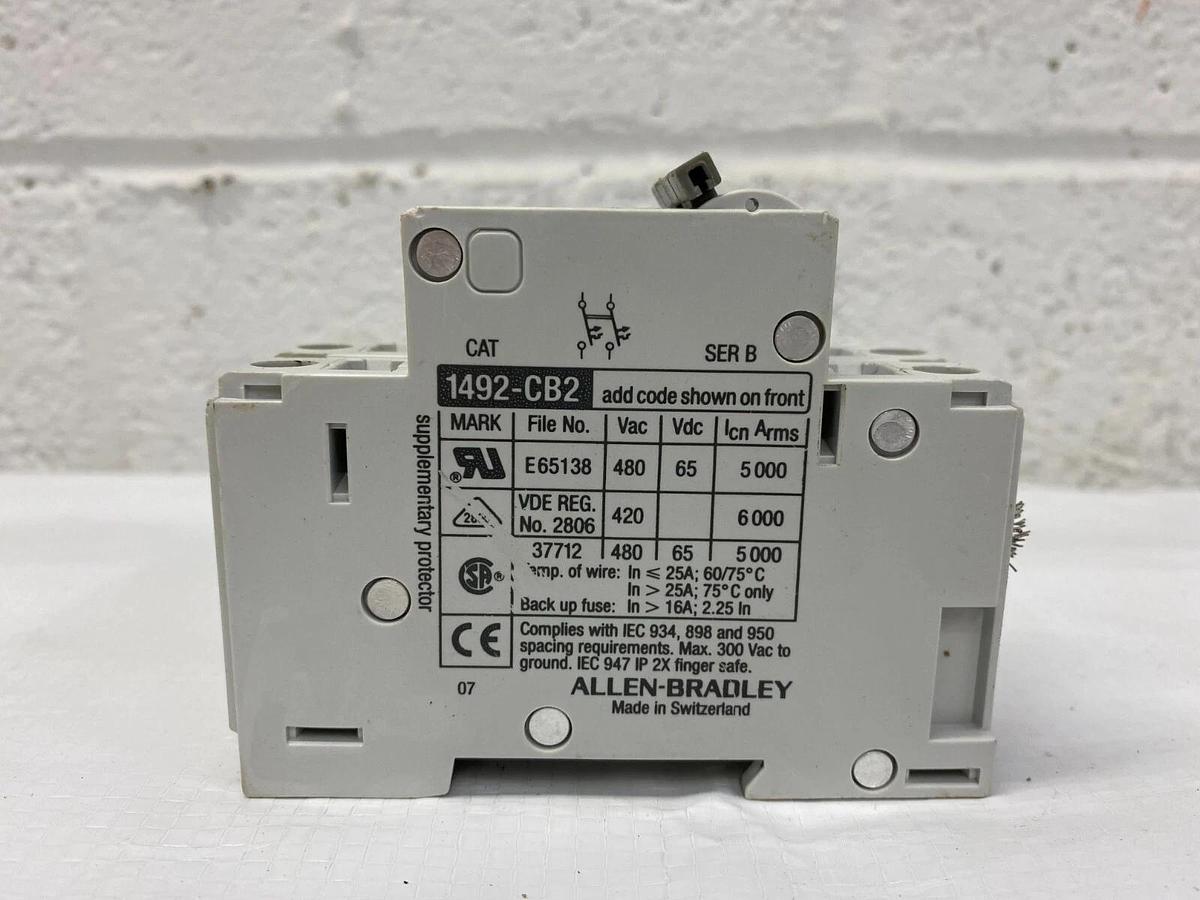 Allen-Bradley 1492-CB2 H 150 Circuit Breaker Series B 15 A