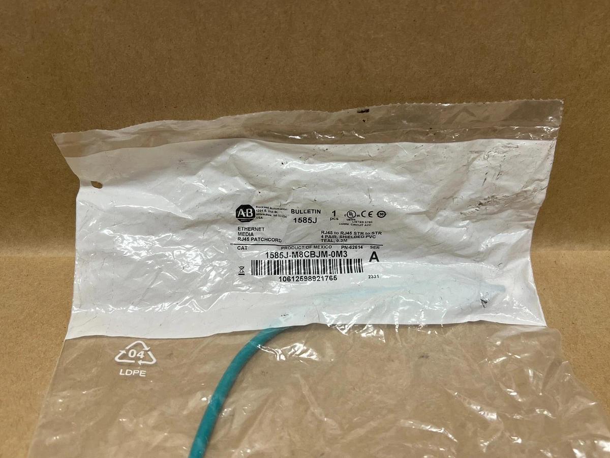 Used Allen Bradley 1585J-M8CBJM-0M3 Ethernet Media Patchcord *FACTORY SEALED*
