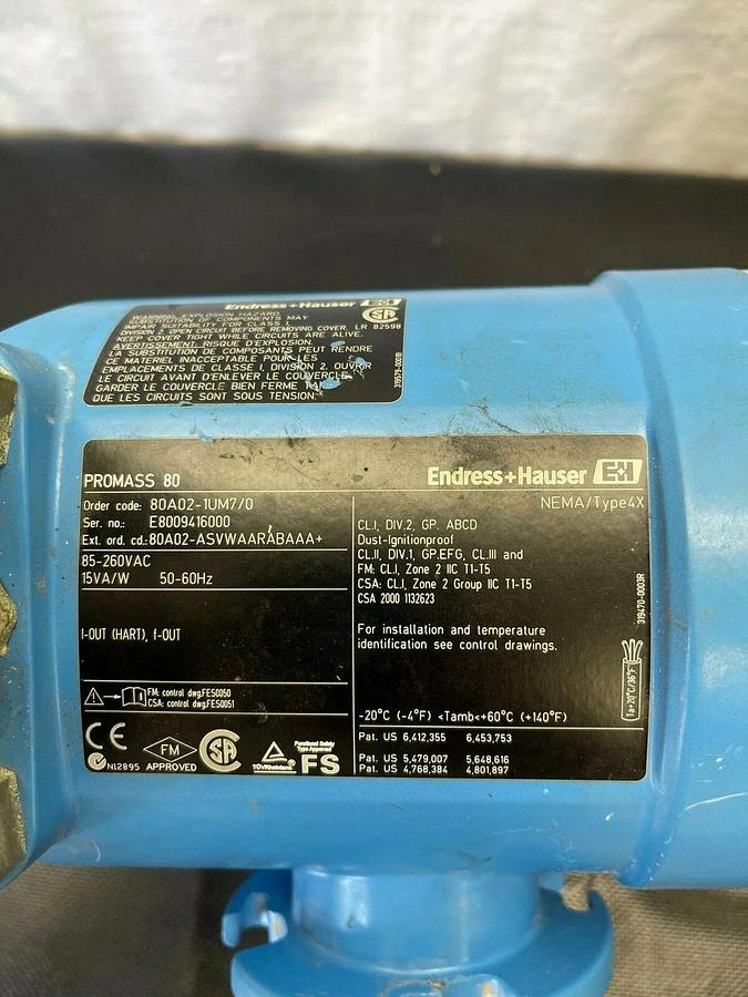 Used Endress+Hauser 80A02-1UM7/0 Pressure Transmitter, Digital Flow Meter