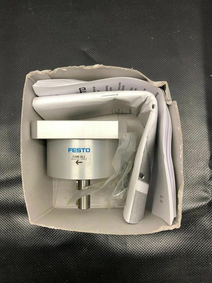 Used Festo Free Wheel Unit FLSM-25-L w/ Manual and Mounting Screws