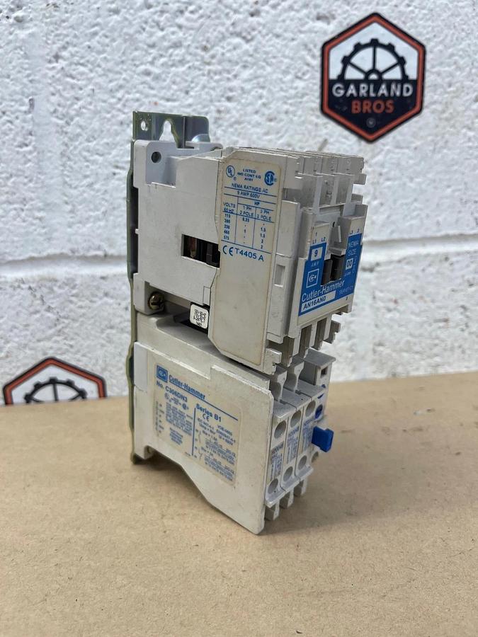Used Cutler-Hammer AN16ANO Motor Starter, Ser C1, 9A 600V w/ C306DN3 Ser B1 Relay
