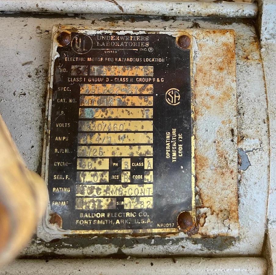 Used Carbon Steel Twin Trunk Bucket Elevator with Baldor 1HP at 1725RPM Motor