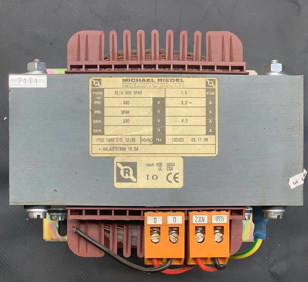Used Micheal Riedel REIA 800 SPAR Single Phase Transformer