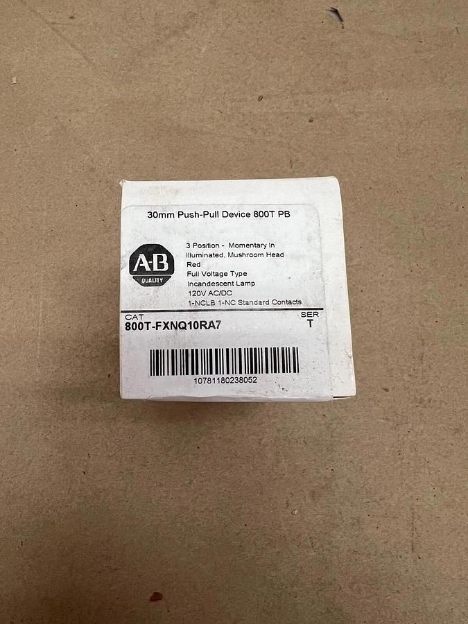 Used Allen Bradley 800T-FXNQ10RA7 30mm Push-Pull Device, Red