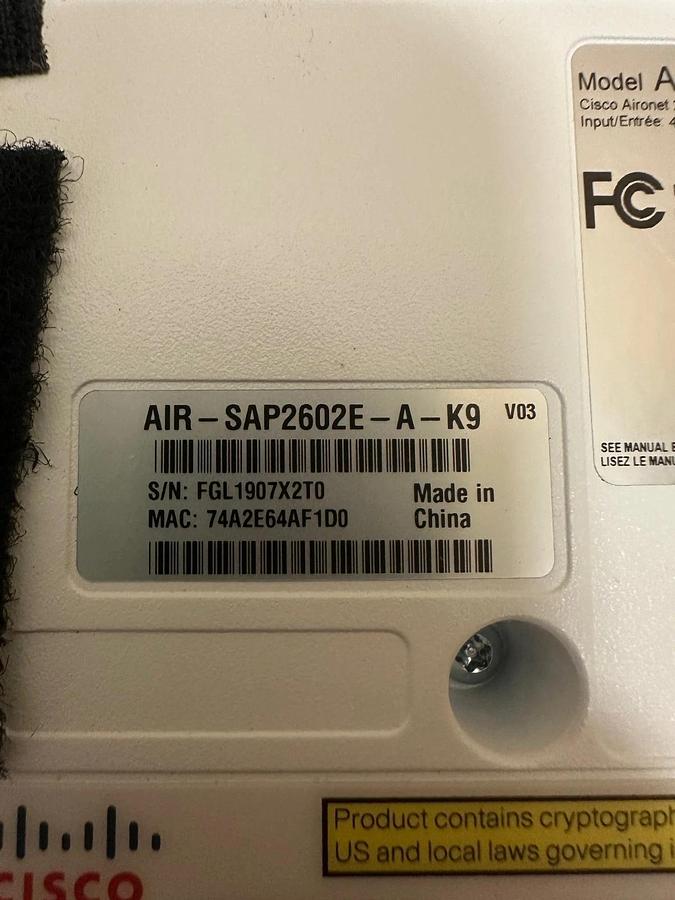 Used CISCO AIR-SAP2602E-A_K9 Wireless Access Point