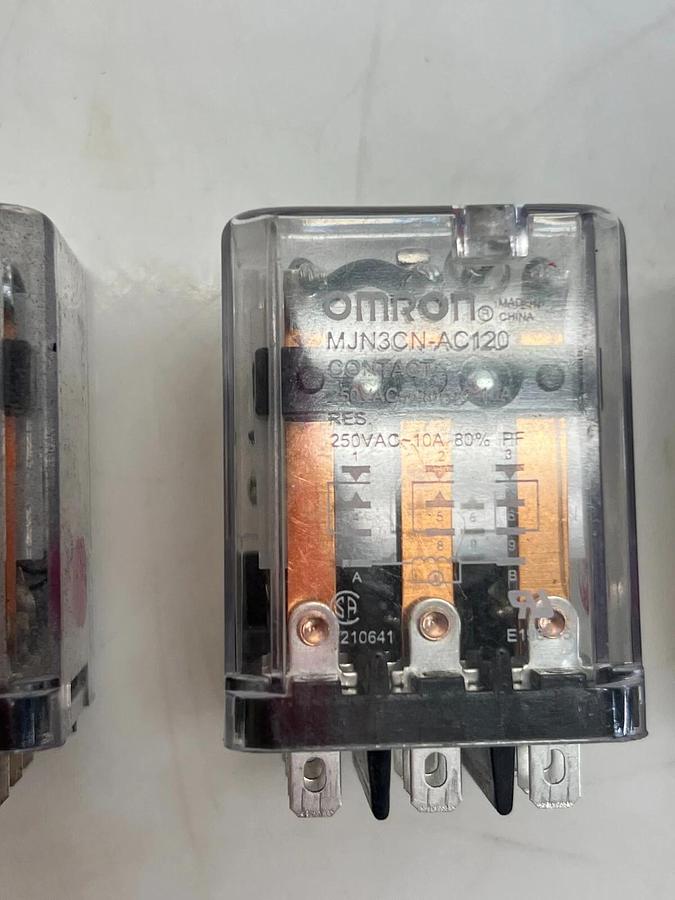 Used Omron MJN3CN-AC120 250VAC Relay - Lot of 3