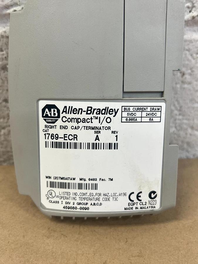 Used Allen Bradley 1769-ECR Series A Compact I/O End Cap