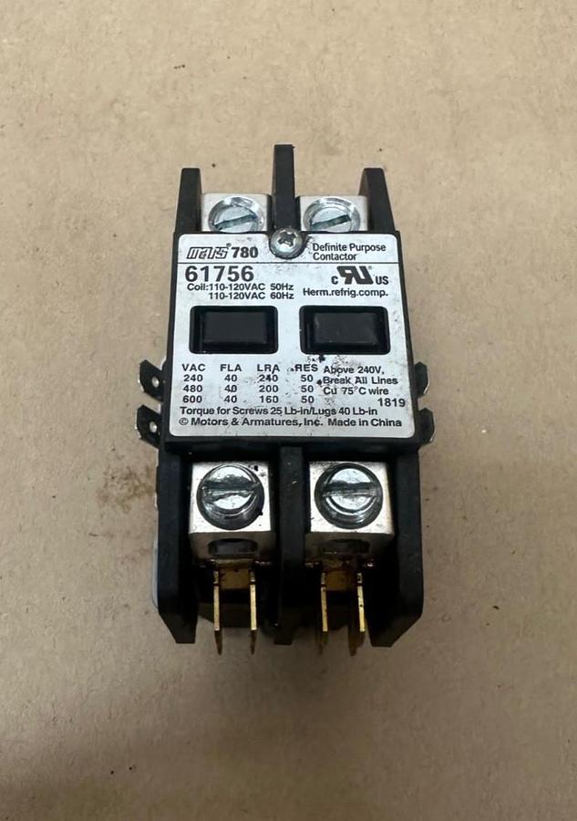 Used Mars 61756 2 Pole DP Contactor