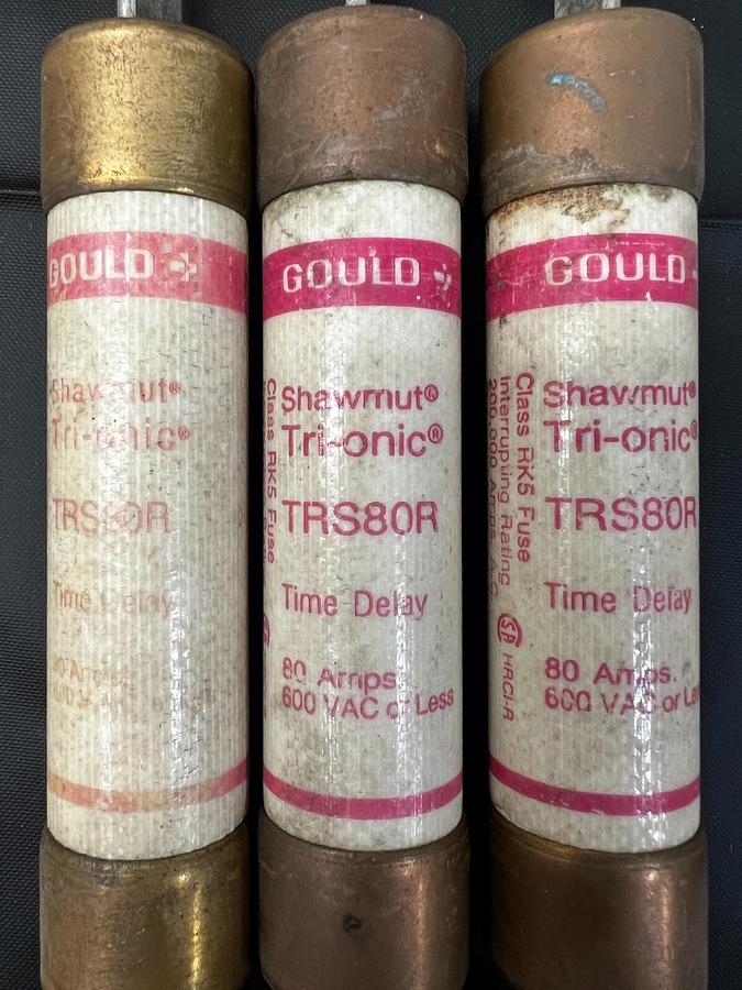 Used Gould TRS80R Time Delay 80 Amps 600 VAC - Lot of 3