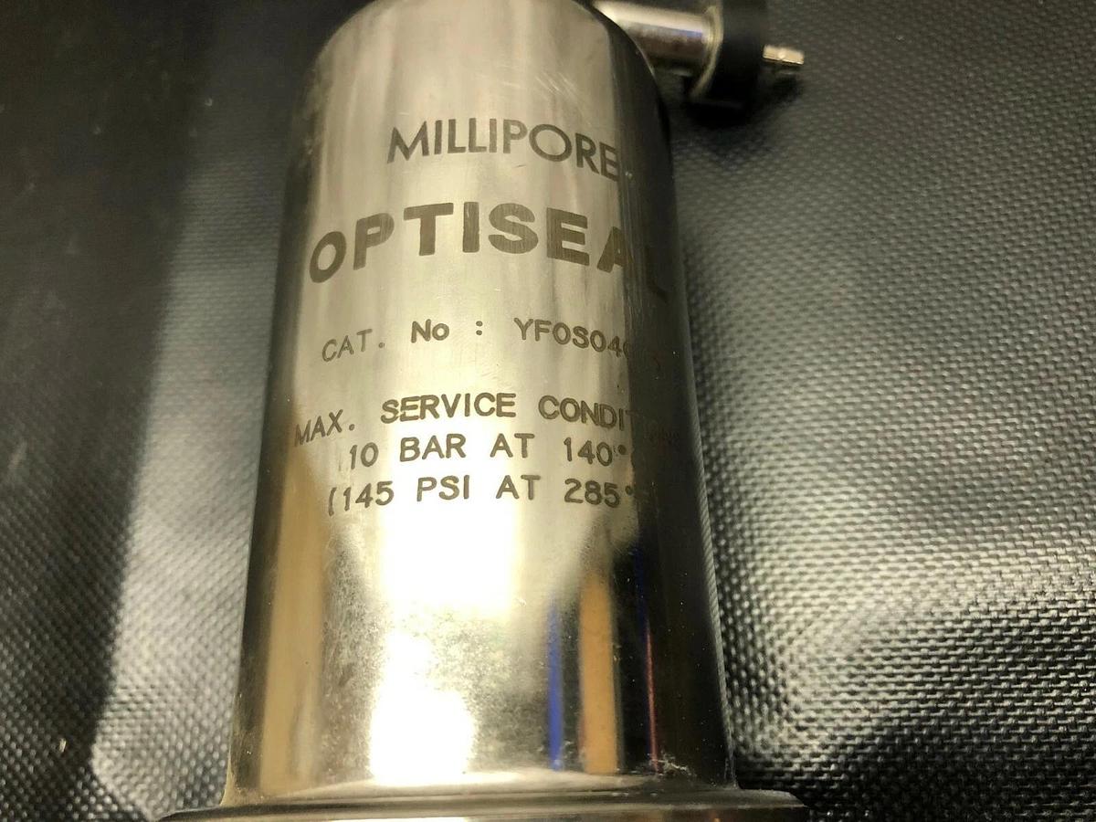 Used Millipore YFOSO4O15 Stainless Steel Optiseal Filter Housing, 10 BAR @ 140°C