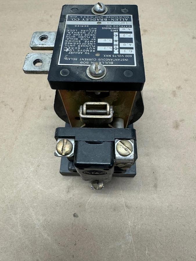Used Allen Bradley 809-A03E Instantaneous Current Trip Relay, 600V Max