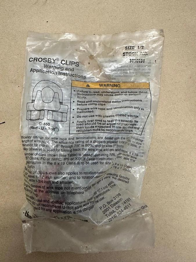 Used Crosby 1010137 1/2” Clip *NEW* Lot of 9