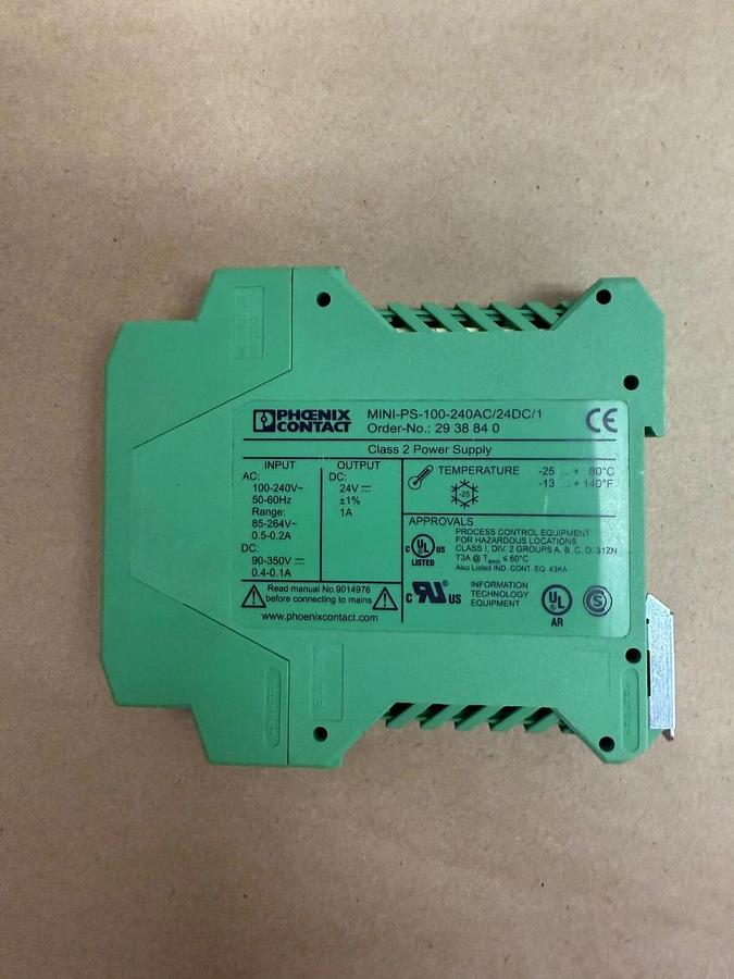 Used Phoenix Contact MINI-PS-100-240AC/24DC/1, Class 2 Power Supply  *Tested*
