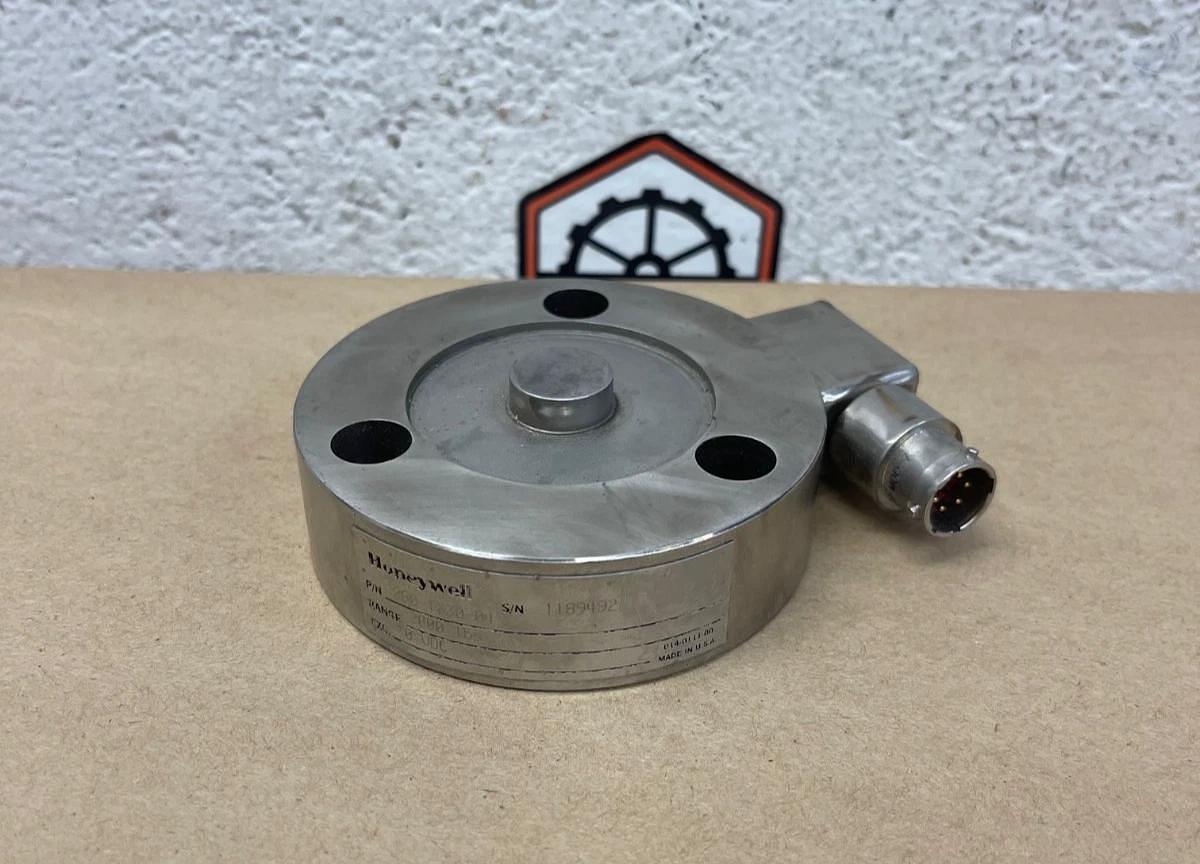 Used Honeywell 060-1730-04 Force Sensor & Load Cell, Range 2000 lbs, Exc 10VDC