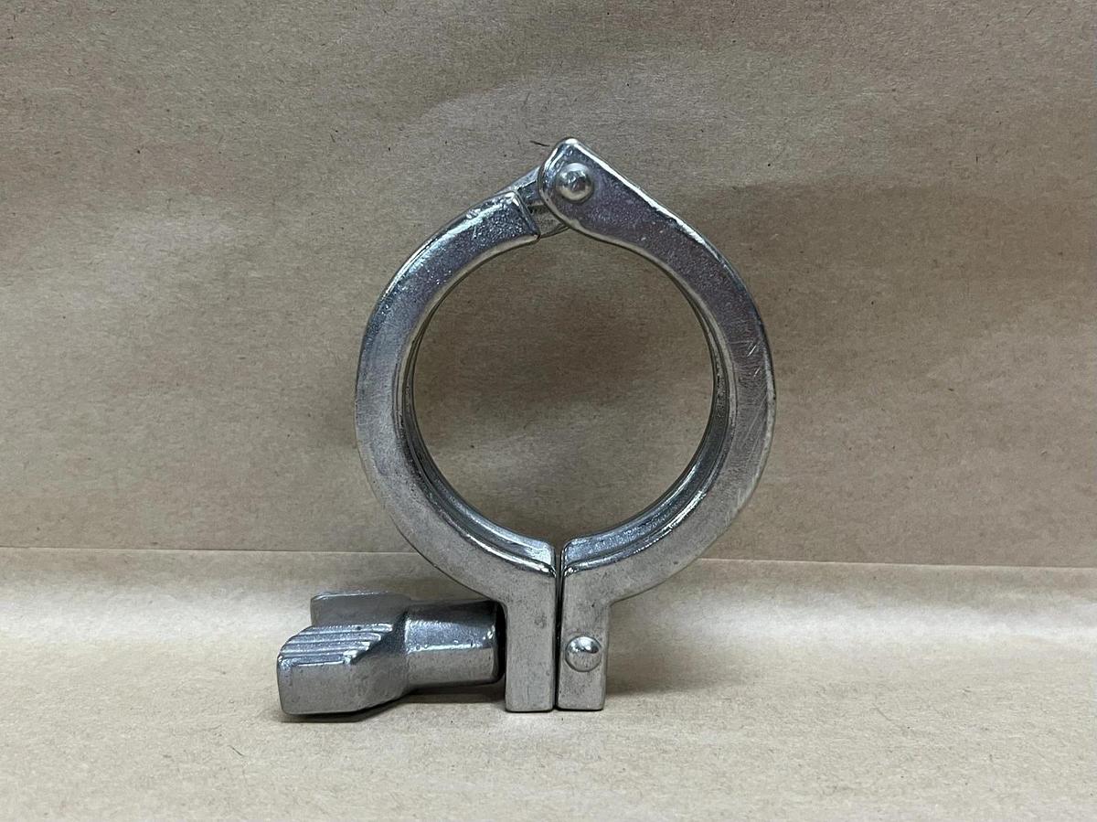 Used 2" Stainless Steel Single Hinge Sanitary Tri-Clamp Fitting - Lot of 9