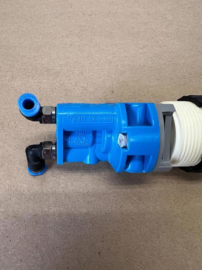 Used Festo 6817 SV-3-M5 0-8 Bar Panel Mount Valve w/ Push Button - Lot of 4