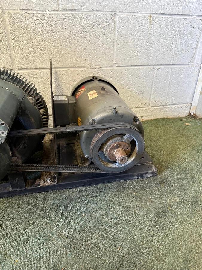 Used Siemens ELMO-G 2BH1 413-1HY99-Z Vacuum Pump, Baldor M3616T 7.5Hp 3450RPM, Motor