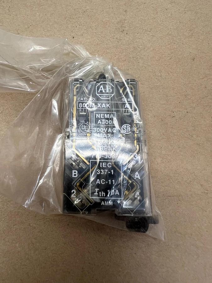 Used Allen Bradley 800M-XAK Ser. A Contact Block