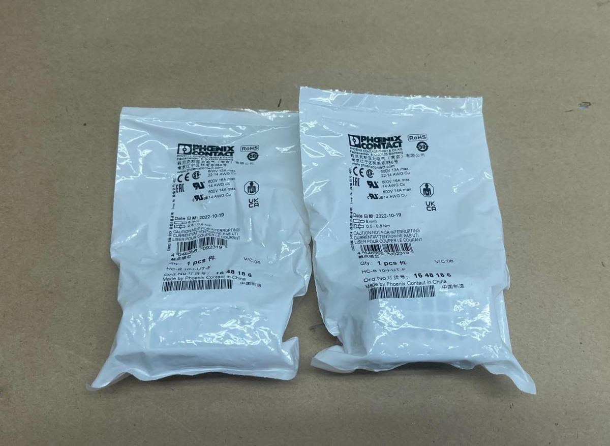 Used Phoenix Contact HC-B10-I-UT-F Contact Insert 1648186, Qty of 2 *NEW*