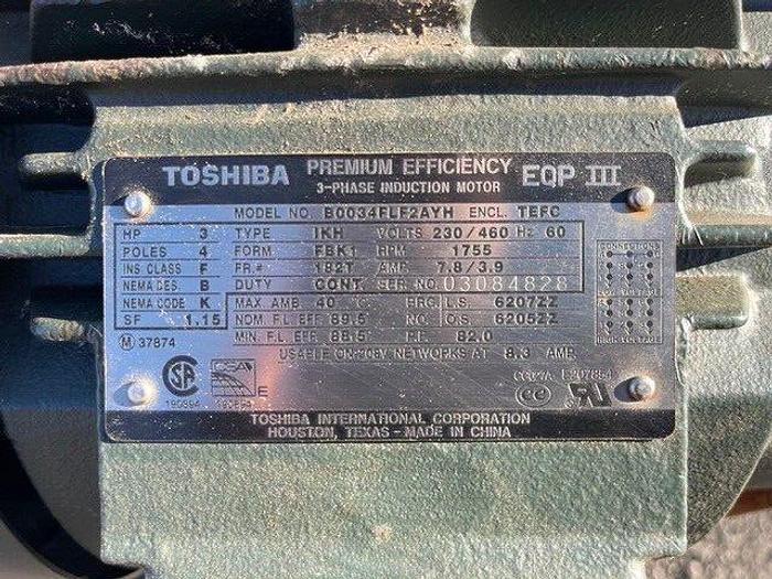 Used Stainless Steel Screw Conveyor 9"x24'3" w/ Toshiba 3HP @ 1755RPM, Dodge Gearbox