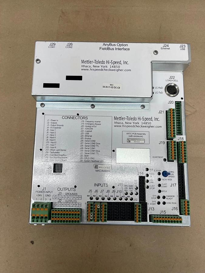 Used Mettler-Toledo XRTC PCB Assembly, AnyBus Option, FieldBus Interface