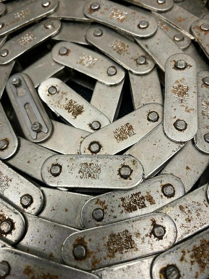 Used Tsubaki RF2040 Roller Chain, 20 Feet Long