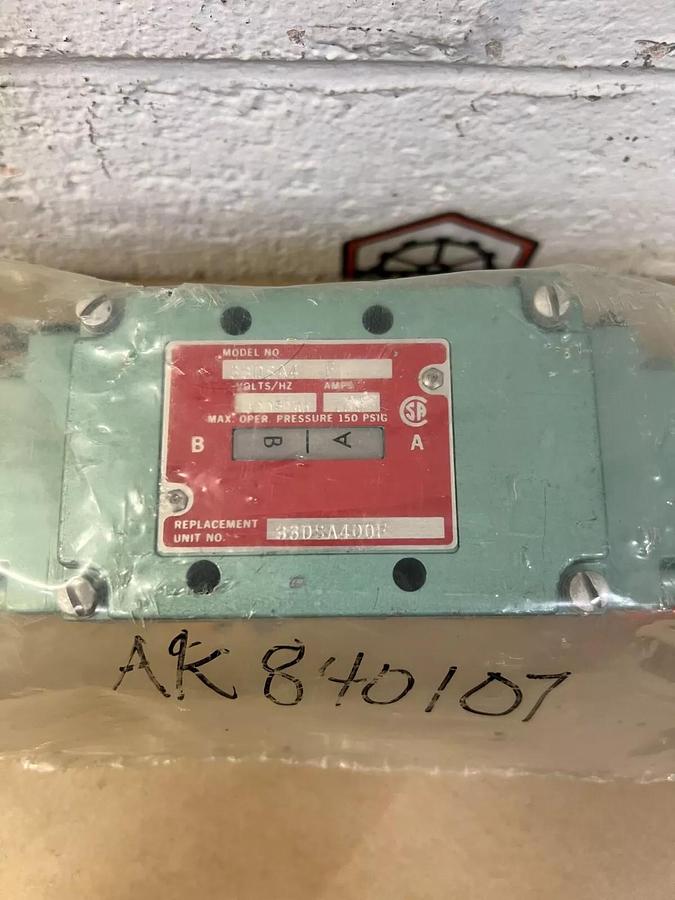 Used Numatics 33DSA400F 36 Amps Solenoid Valve