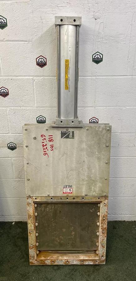 Used Salina Vortex SA18-MG-SB-RS Pneumatic Gate Knife Valve, 18”x18”