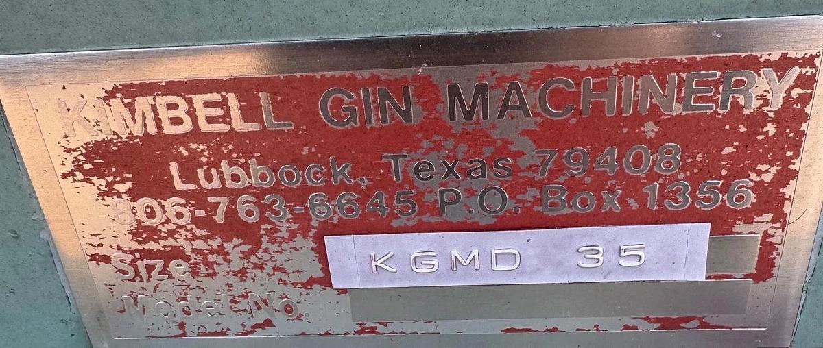 Used Kimbell Gin Machinery KGMD 35, CW Bottom Horizontal, No Drive