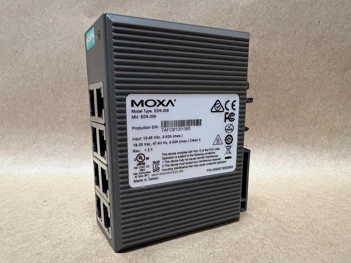 Used Moxa EDS-208 Rev. 1.2.1. Unmanaged Ethernet Switch