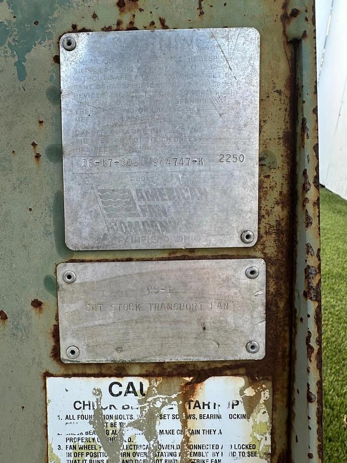 Used American Fan Company IE-17-30B Up Blast CW 360 Blower