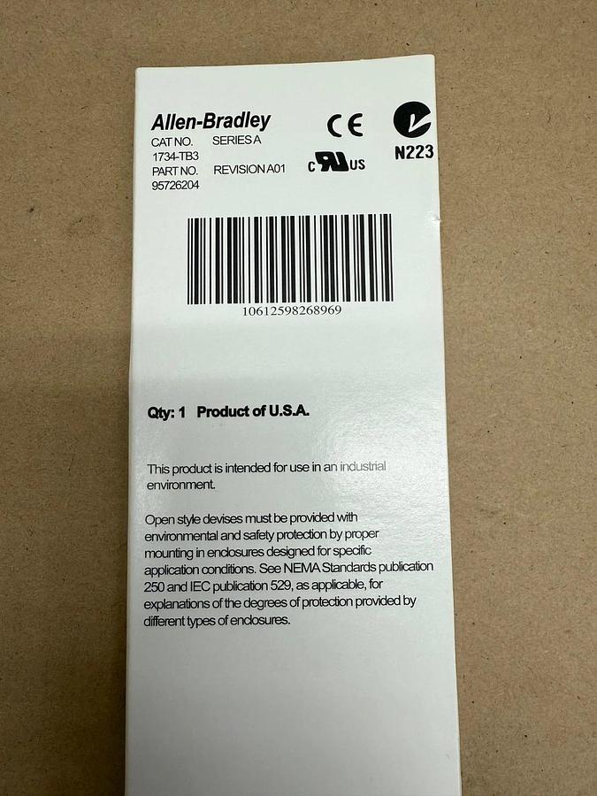 Used Allen Bradley 1734TB3 Ser A Point I/O Module, Terminal Base - Lot of 10