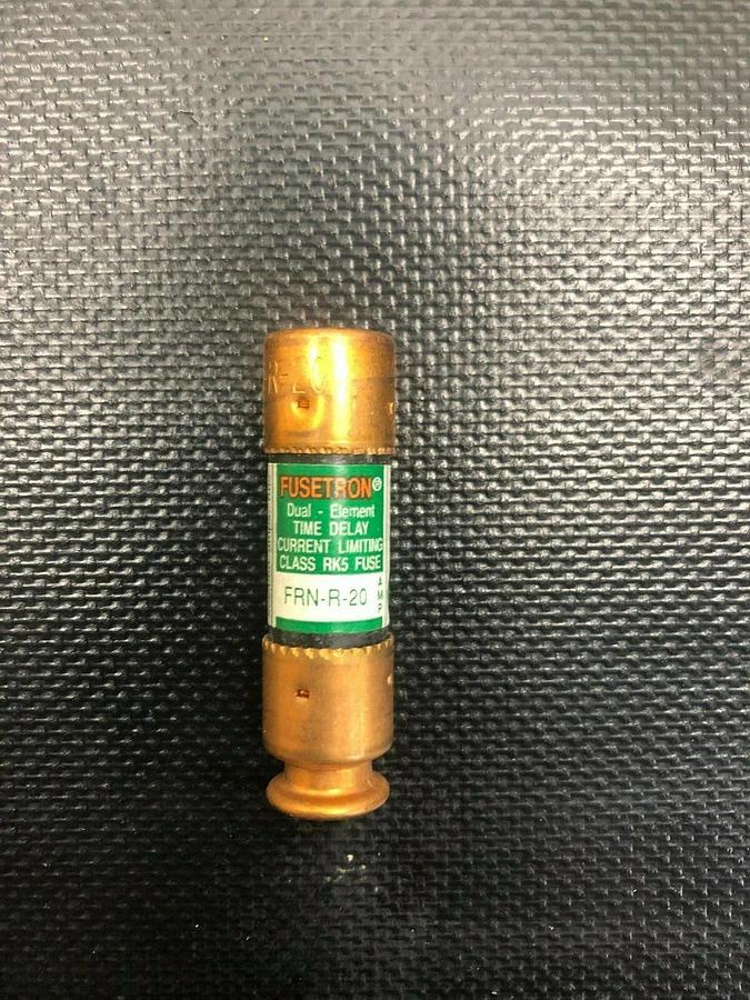 Used Bussman Fusetron FRN-R-20 Fuse, Dual Element Time Delay, Class RK5 (LOT of 8)
