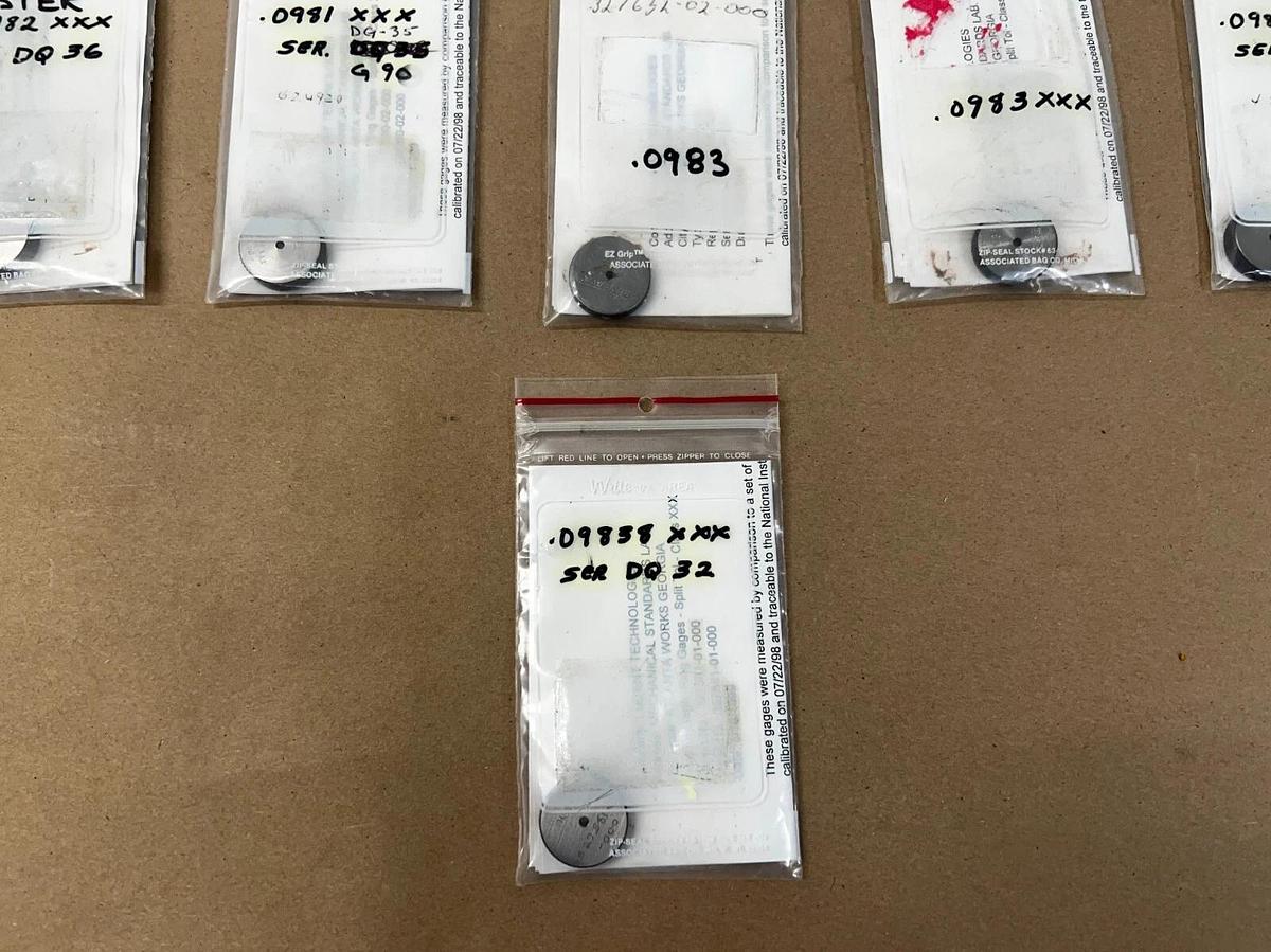 Used Lucent Technologies Calibration Ring Gauge w/ Paperwork - Lot of 11