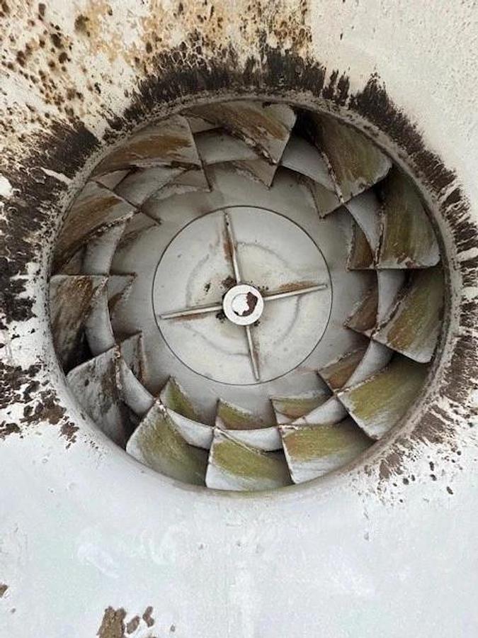 Used Twin City Fan & Blower CW Bottom Angular Upblast 542, 250Hp Motor @ 1188RPM
