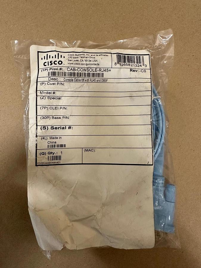 Used Cisco CISH-72-3383-01 Console Cable *NEW* Lot of 3