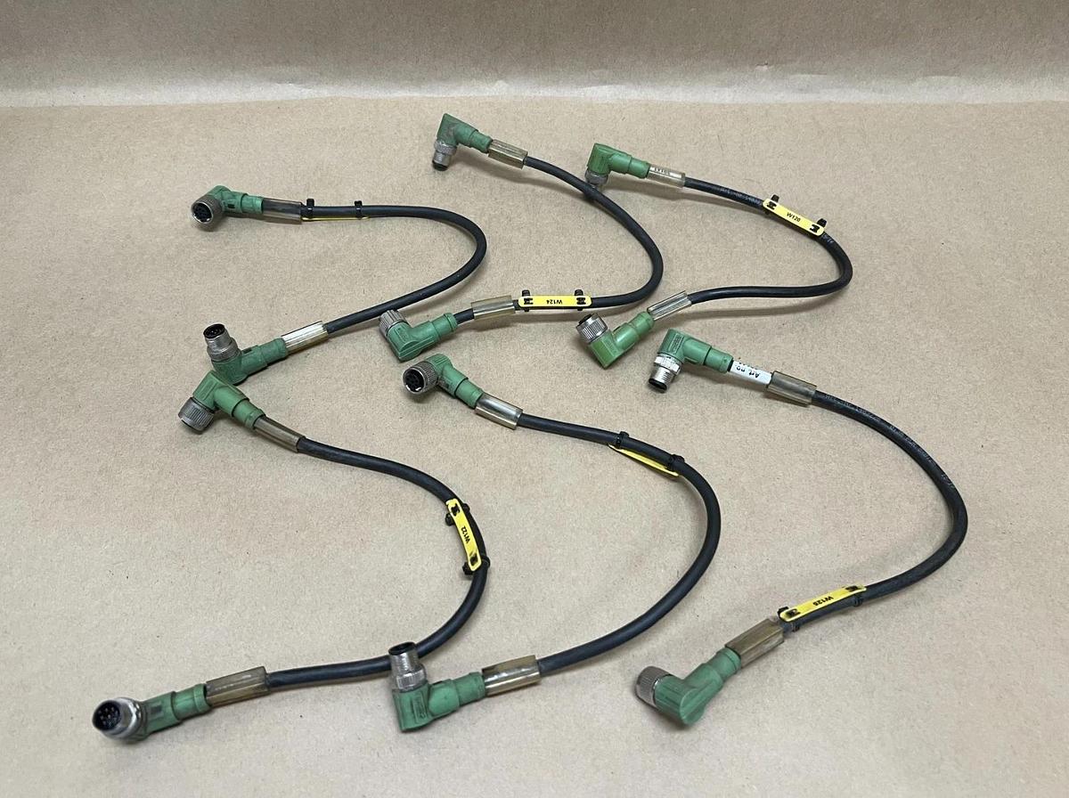 Used Phoenix Contact 1403228 M12 90° Sensor Cordset - Lot of 6