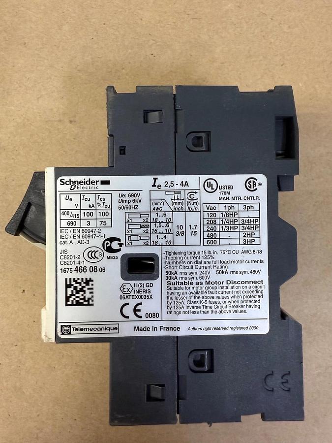 Used Schneider Electric GV2ME08 Motor Starter