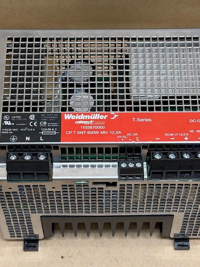Used Weidmuller CP-T-SNT T-Series 600W, 48V, 12.5A