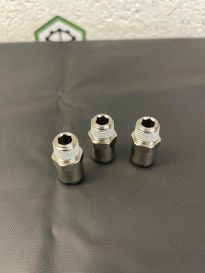 Used Legris Push-to-Connect Tube to Male NPT Tube Fitting, Connector, 1/4” Thread