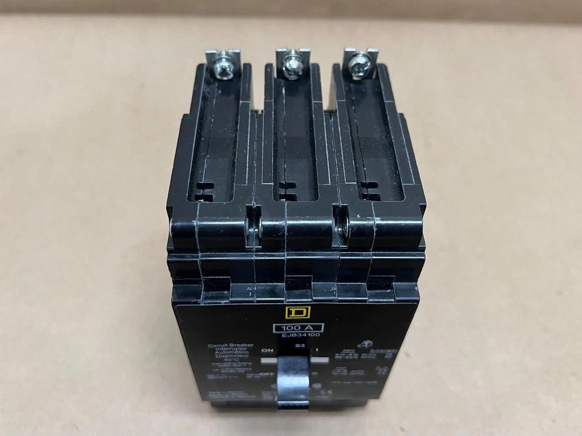 Used Square D EJB34100 3 Pole, 100A Bolt-On Circuit Breaker