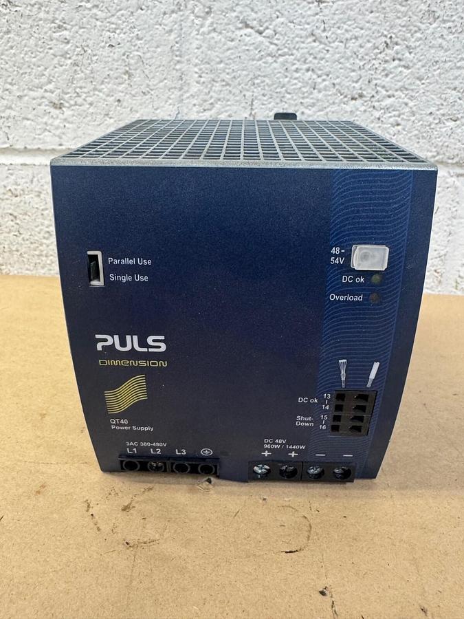 Used PULS QT40.481 Dimension Power Supply, DC 48V, 50-60Hz