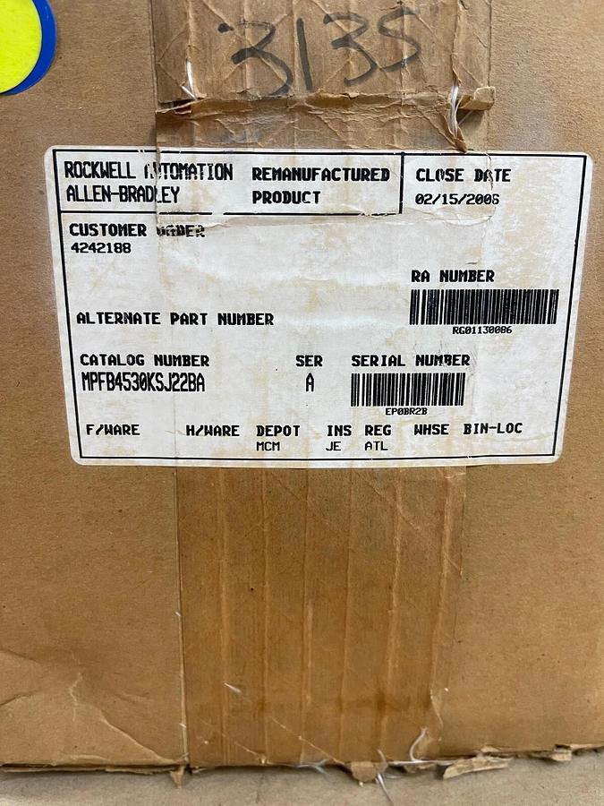 Allen-Bradley MPF-B4530K-SJ22BA , AC Servo Motor, Series A, 4000 RPM, 2.4 kw