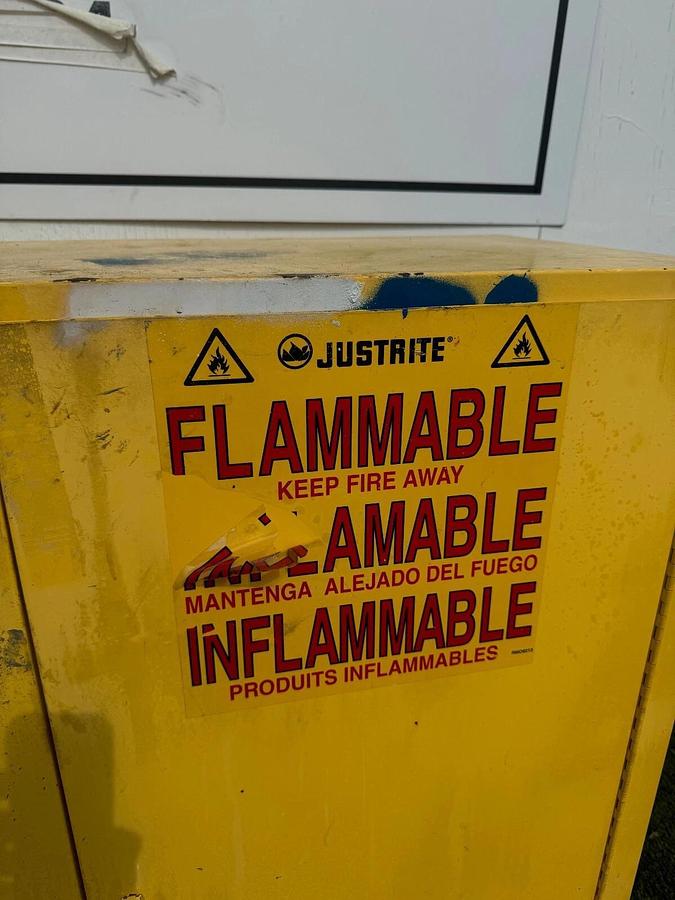 Used Justrite 25300 30 Gallon Flammable Liquid Storage Cabinet, 43” x 18” x 44”