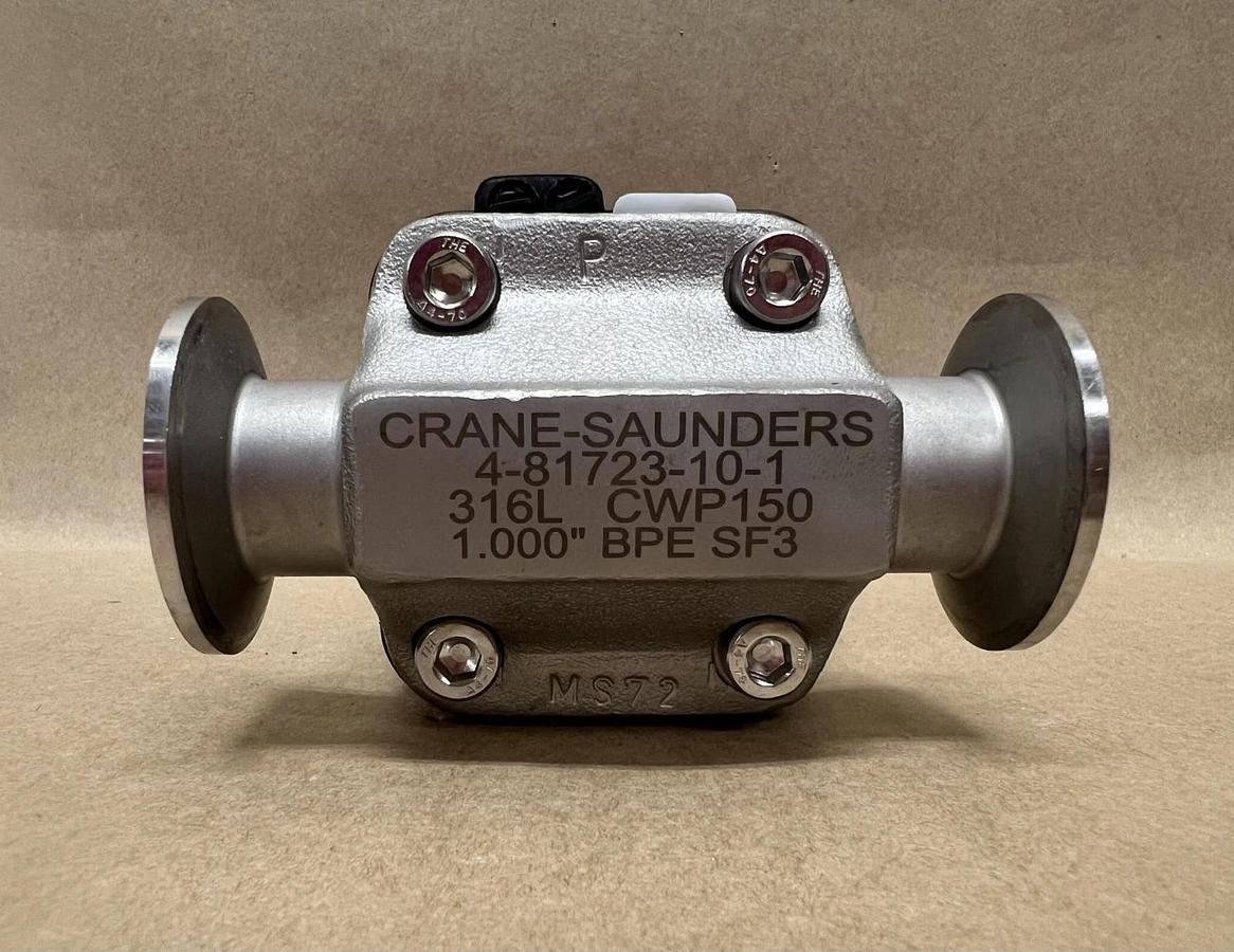 Used Crane-Saunders 4-81723-10-1 316L, CWP150, 1" Diaphragm Valve