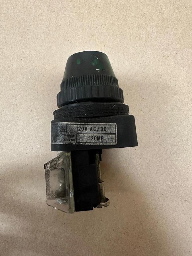 Used Allen Bradley 800H-QR10 Green Heavy Duty Pilot Light, 120V AC/DC