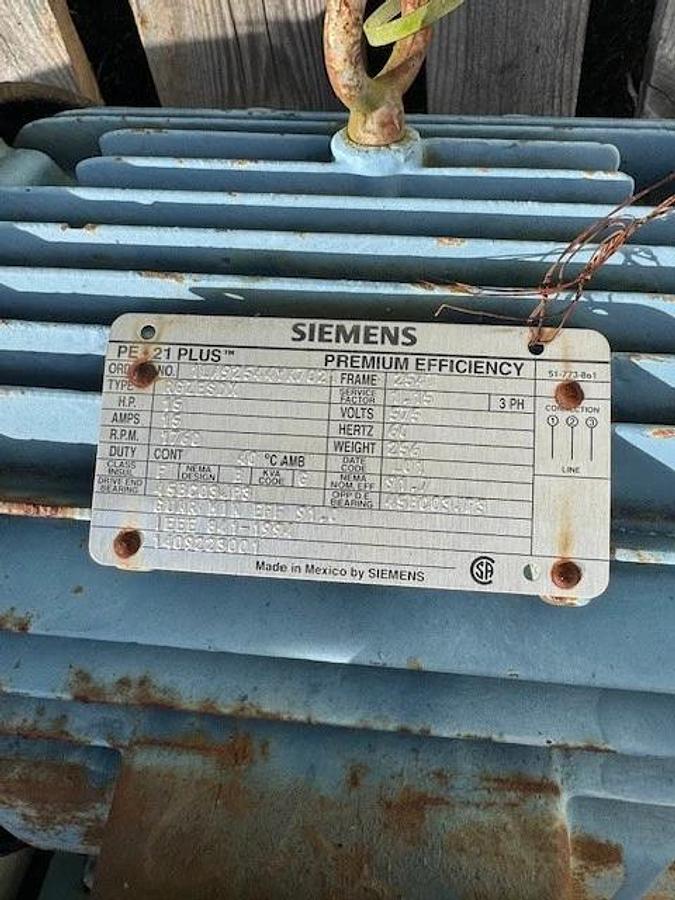 Used Italsime VC 680 RDS/9B CW Upblast Blower w/ Siemens 15Hp Motor @ 1760 RPM, 575V